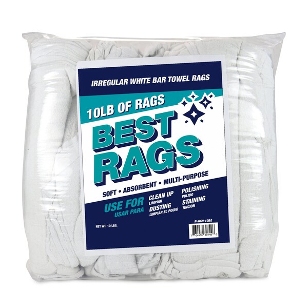 Bar Mop Clean Up Terry Wipers - White 10 lb bag